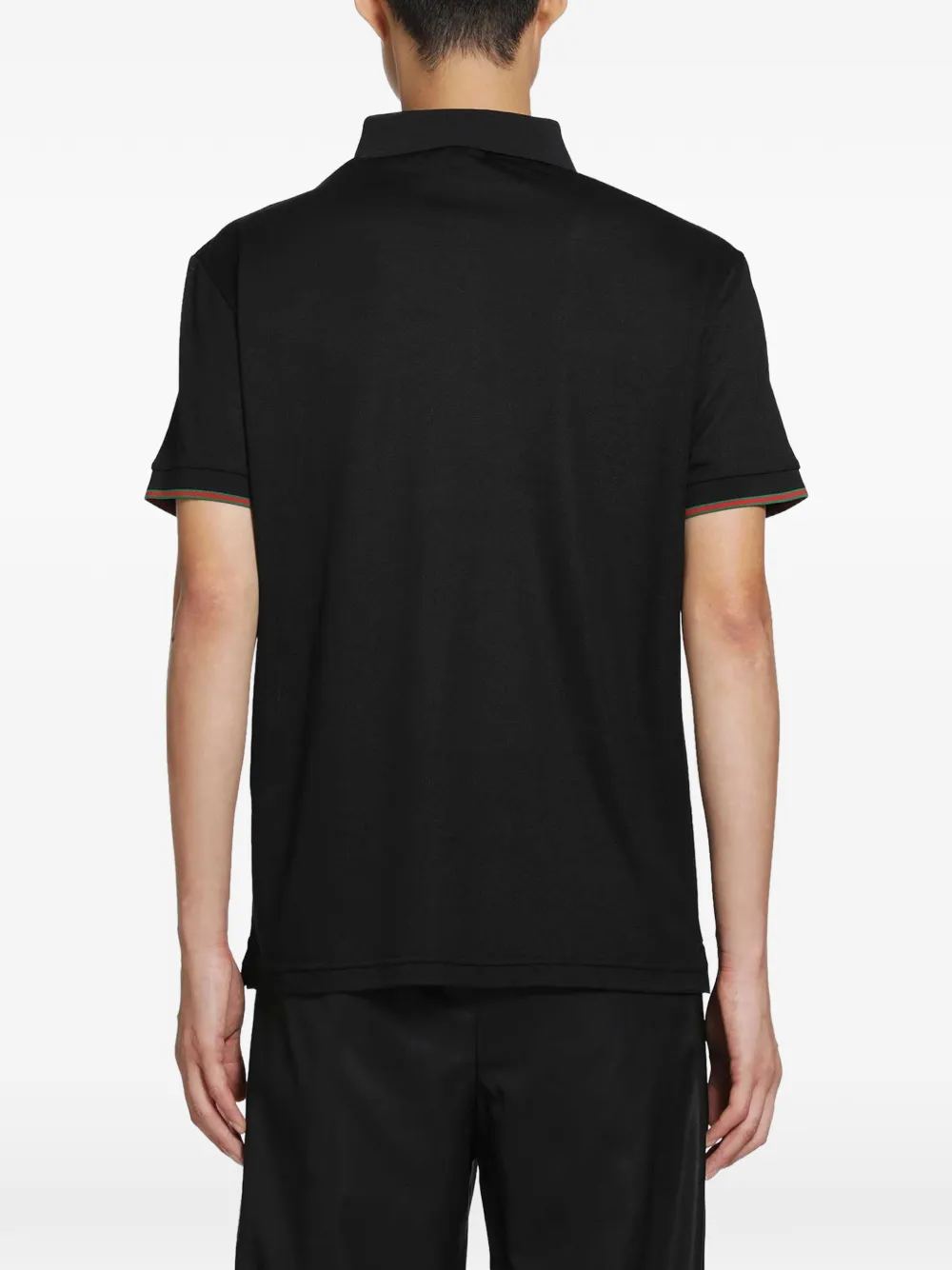 Gucci Zijden poloshirt met Web-streep Zwart