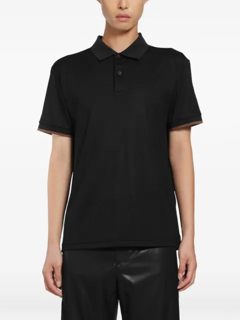 Gucci Web-stripe silk polo shirt