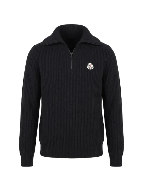 Moncler half-zip ribbed-knit sweater