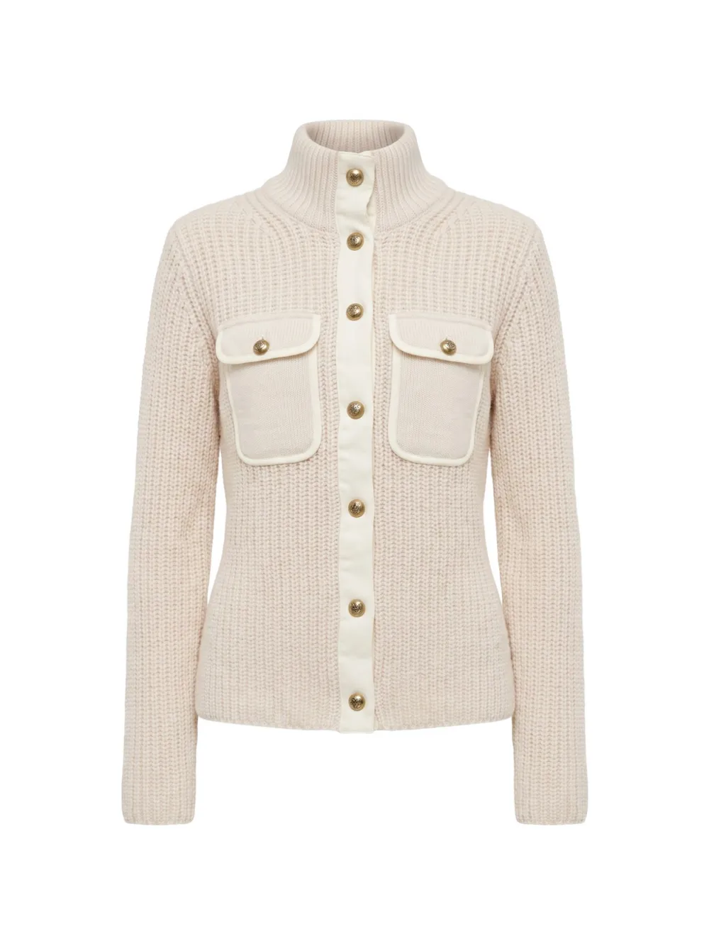 PINKO ribbed-knit button-up cardigan - Toni neutri