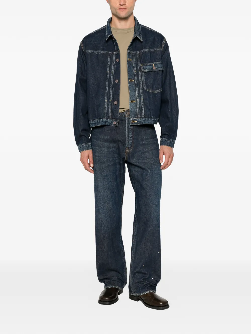 visvim 102XX damaged denim jacket Blauw