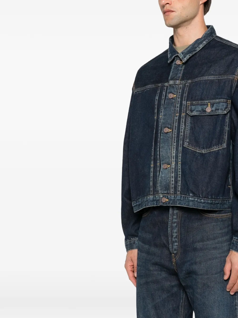 visvim 102XX damaged denim jacket Blauw
