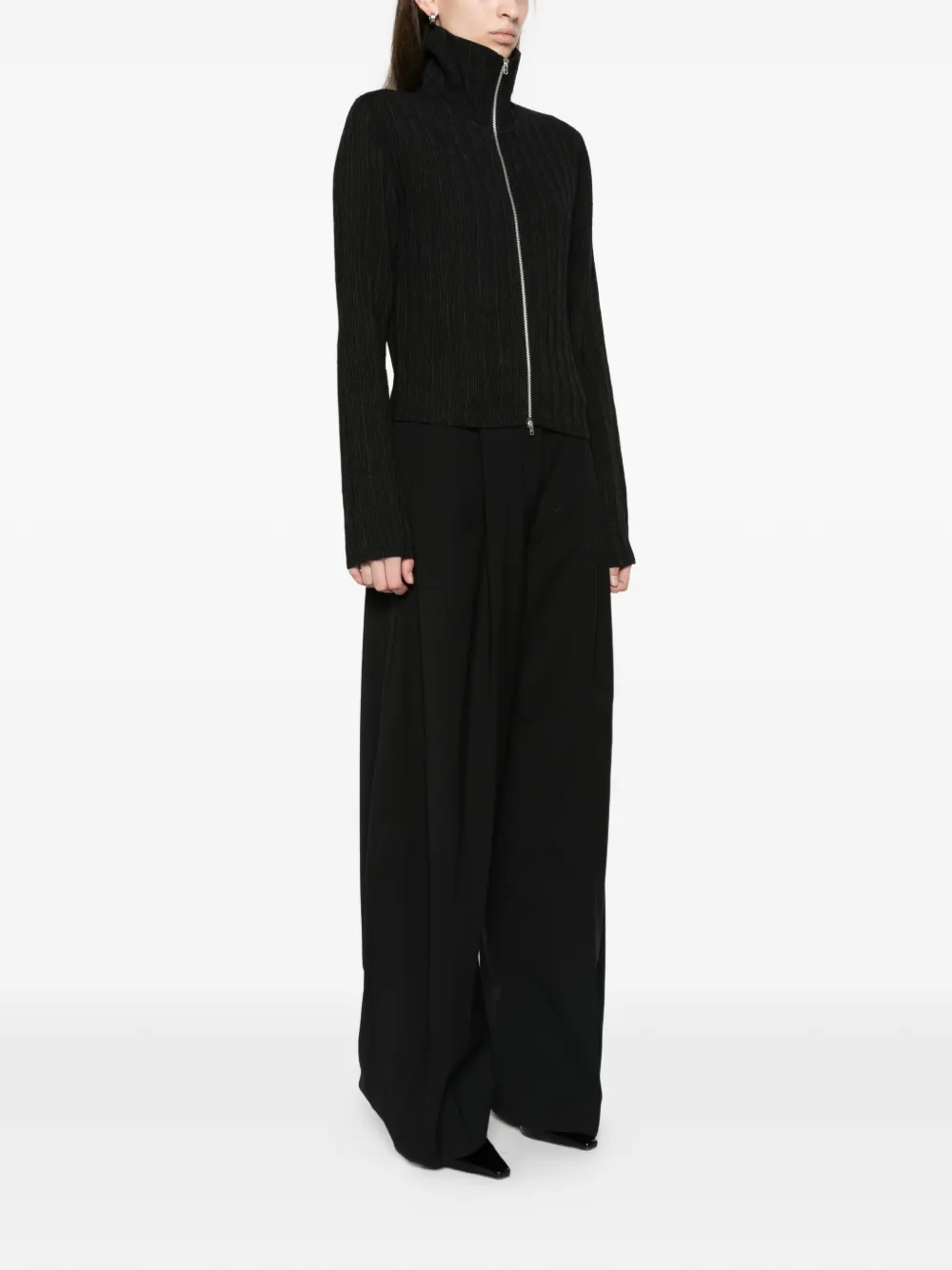 OUR LEGACY slim zip longsleeve jacket Zwart