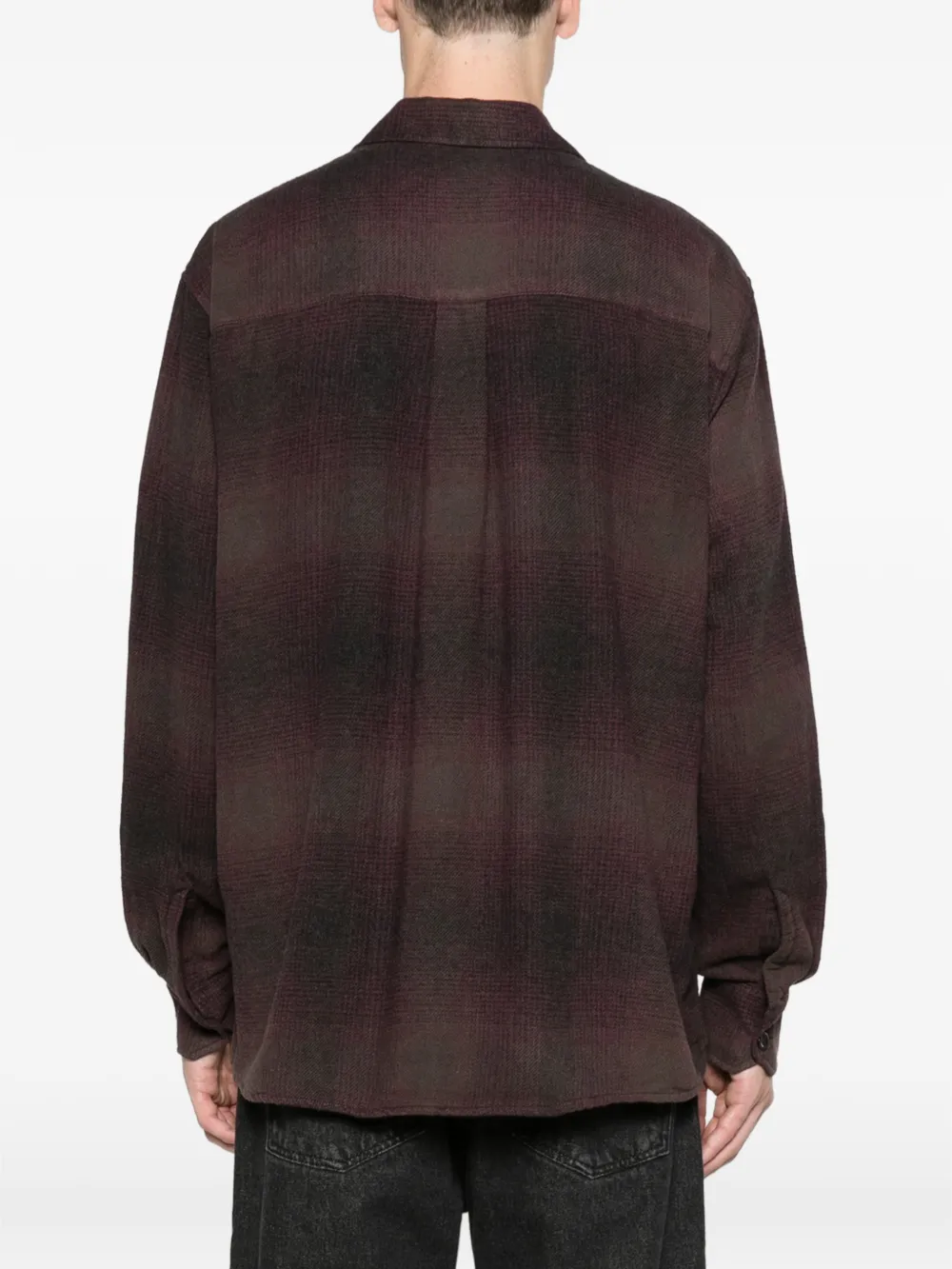 OUR LEGACY Above shirt cordial dusk check grain weave Paars