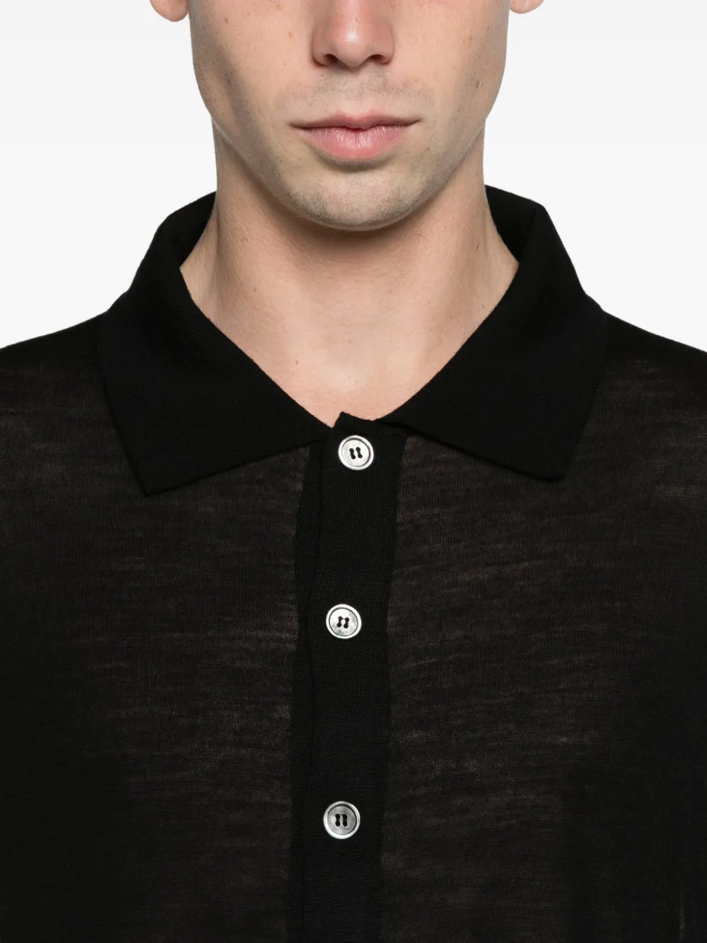OUR LEGACY fall cardigan black superfine merino Blauw