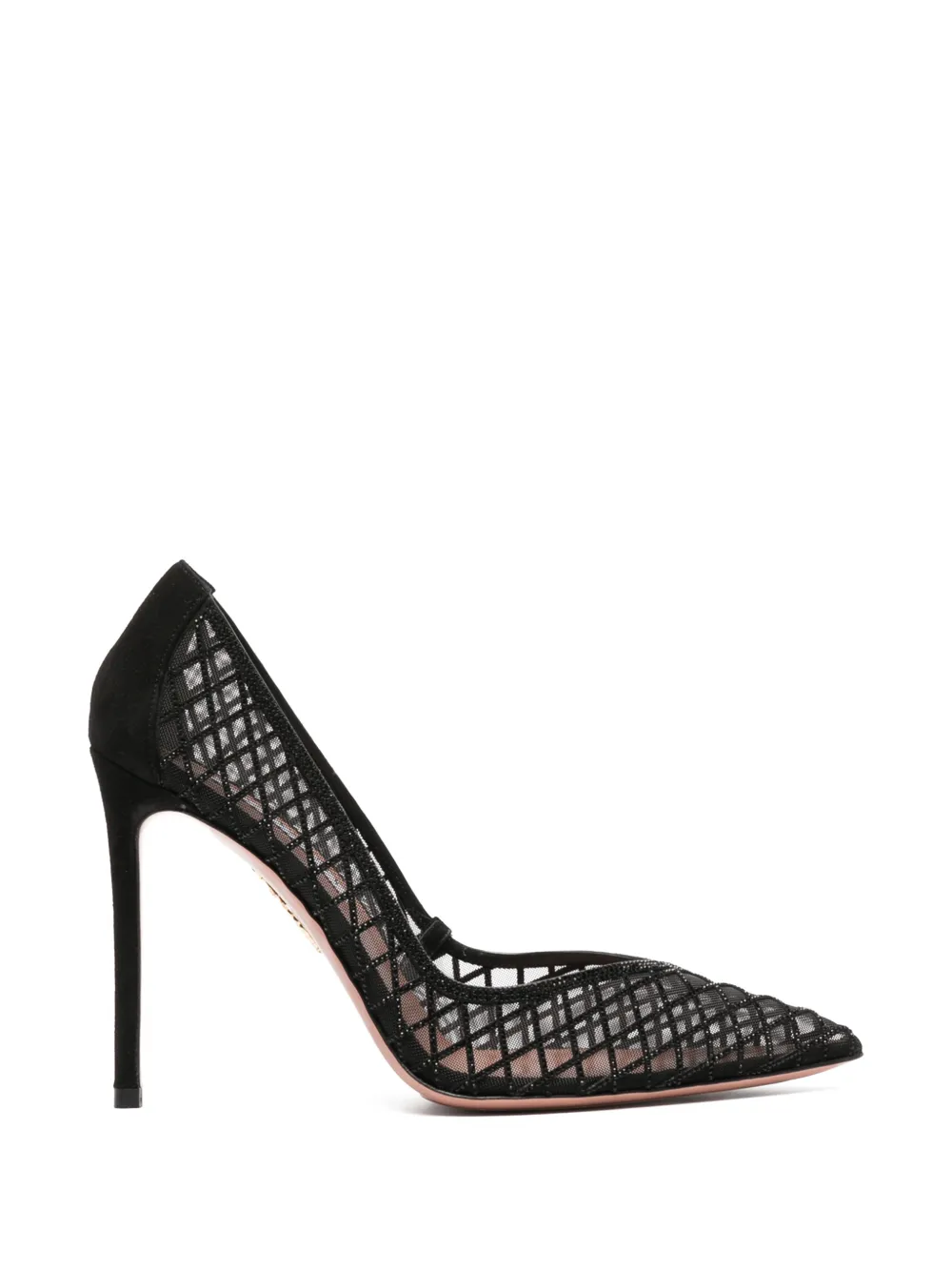 Aquazzura Lumiere crystal-mesh pumps - Schwarz