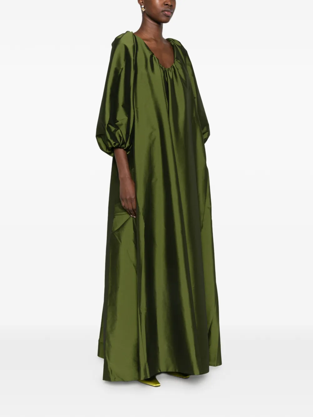 Bernadette George maxi-jurk met pofmouwen Groen