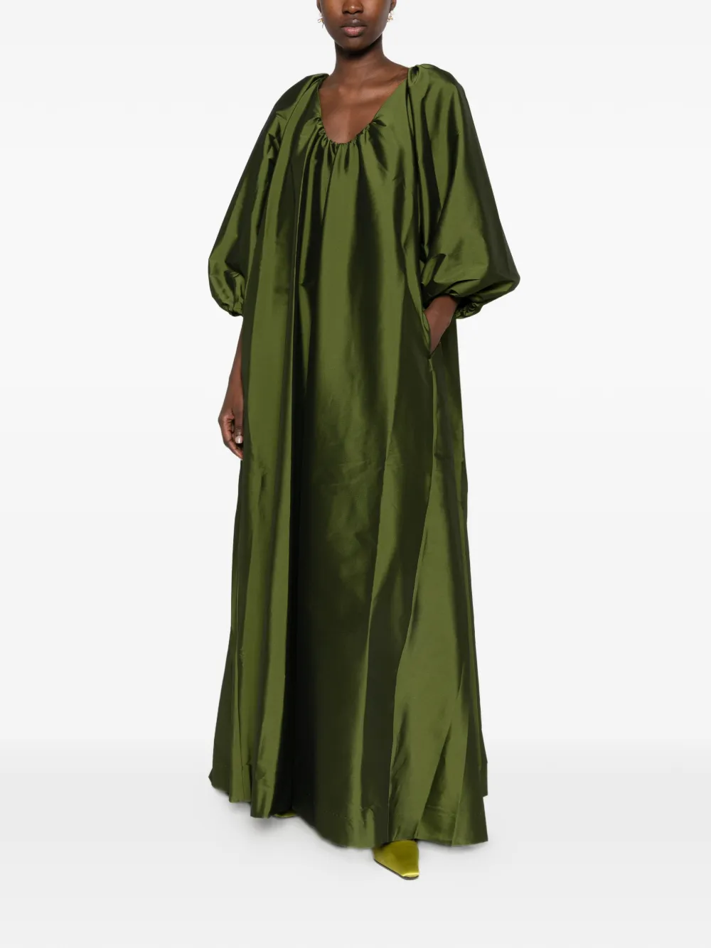 Bernadette George maxi-jurk met pofmouwen Groen