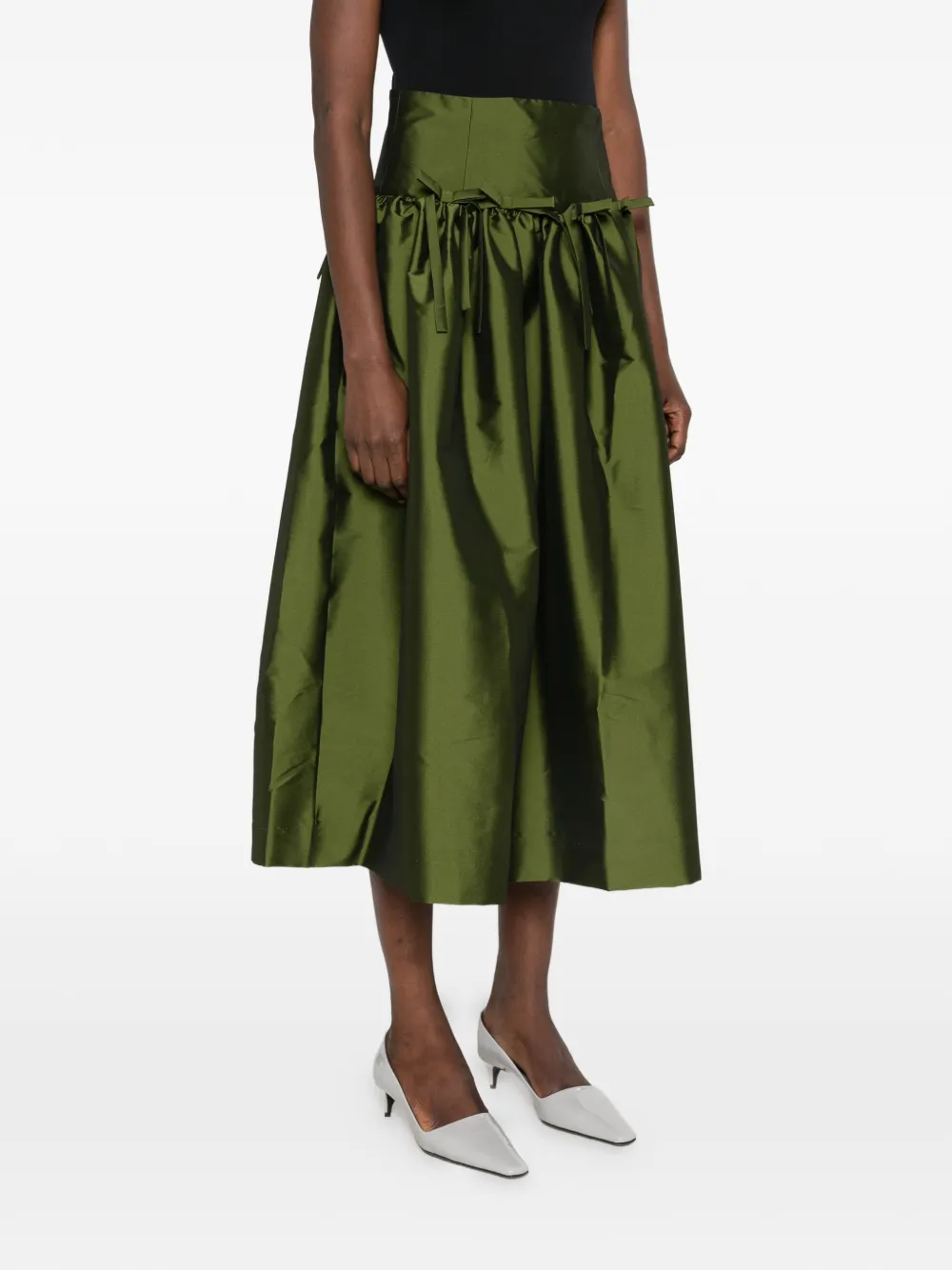Bernadette Oscar midi-rok met strikdetail Groen