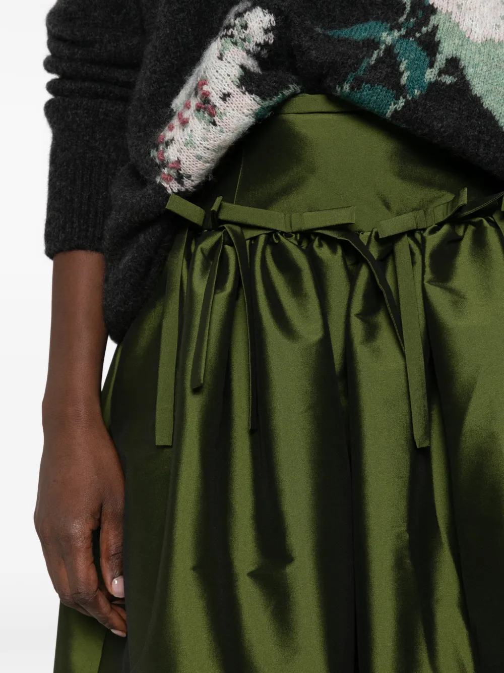 Bernadette Oscar midi-rok met strikdetail Groen