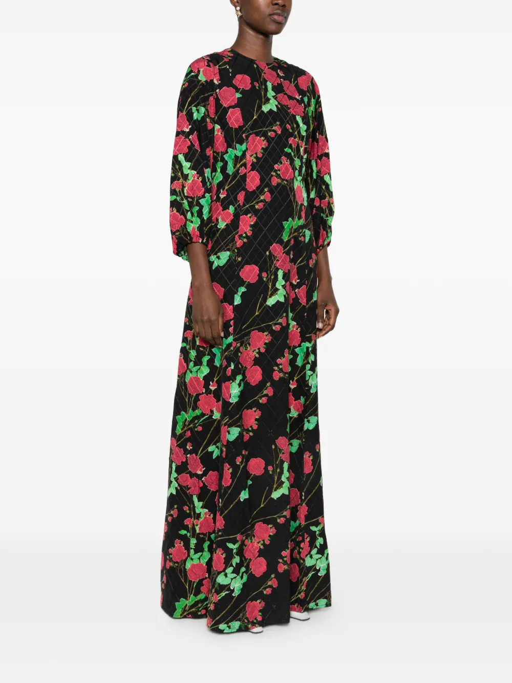 Bernadette Roxette maxi-jurk met bloemen-print Zwart