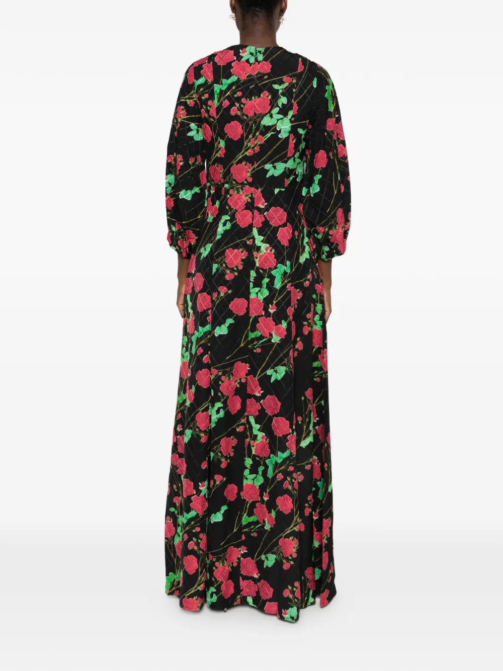 Bernadette Roxette maxi-jurk met bloemen-print Zwart
