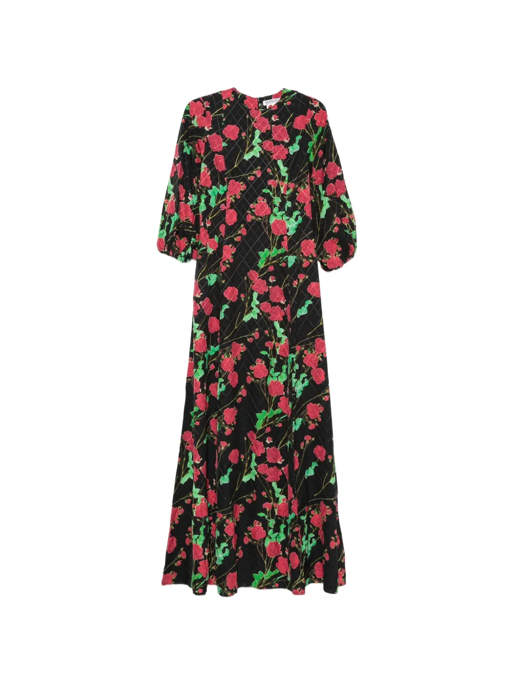 Bernadette robe longue Roxette à fleurs - Noir