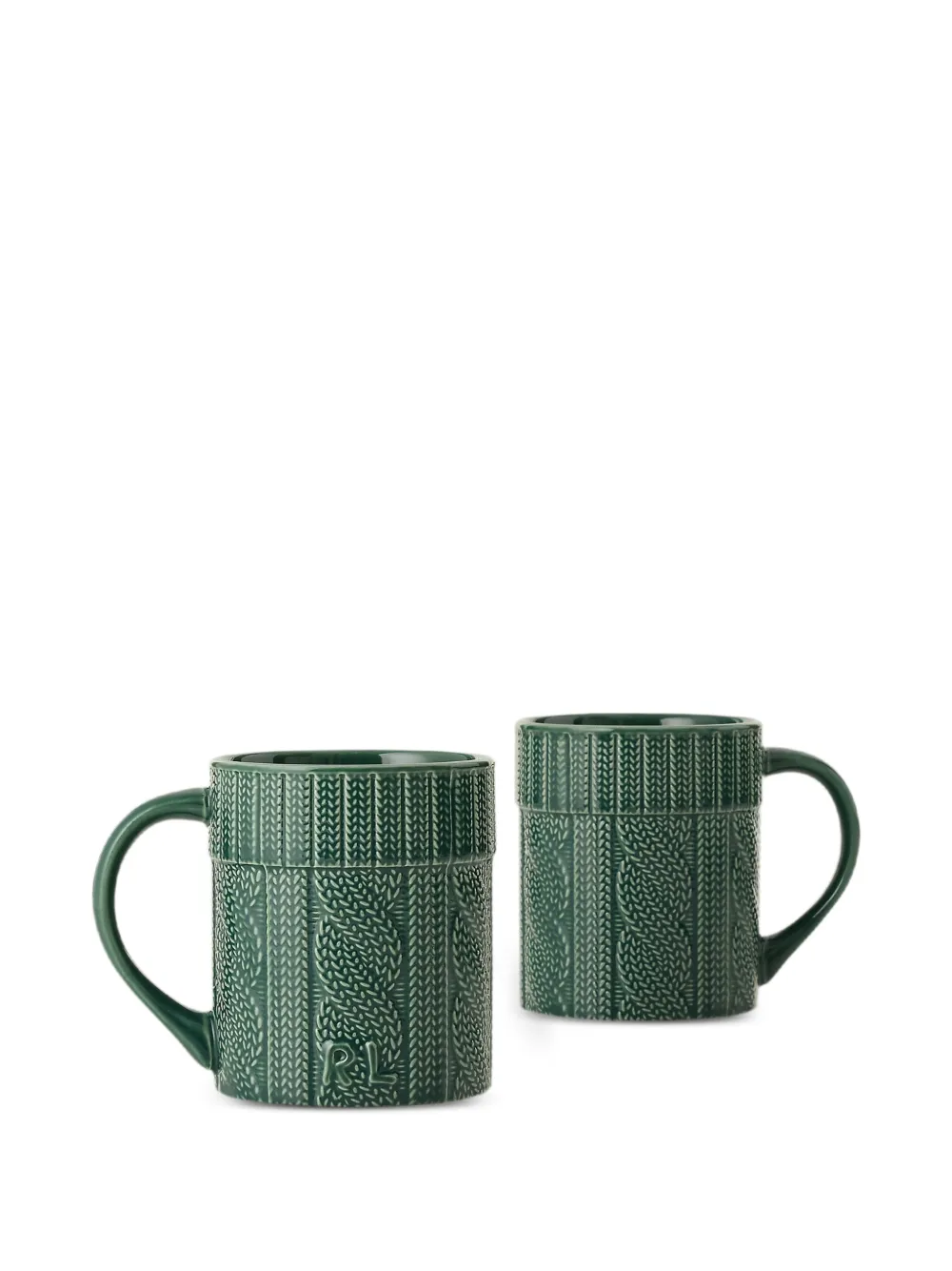 Ralph Lauren Home lot de deux tasses à motif maille torsadée - Vert Ralph Lauren Home lot de deux tasses à motif maille torsadée - Vert
