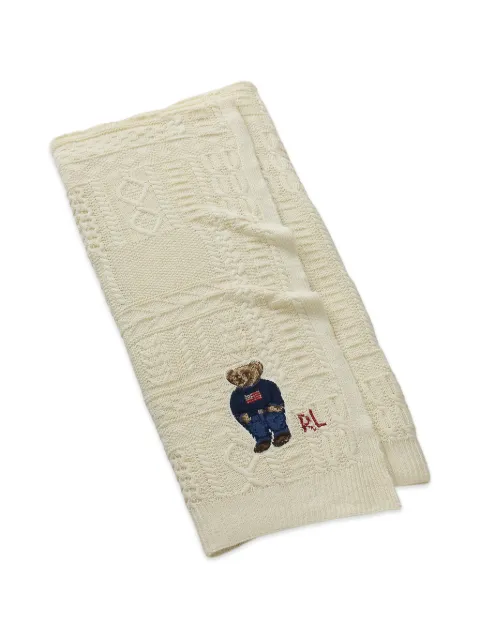 Ralph Lauren Home Baybrook Polo Bear cable-knit throw blanket