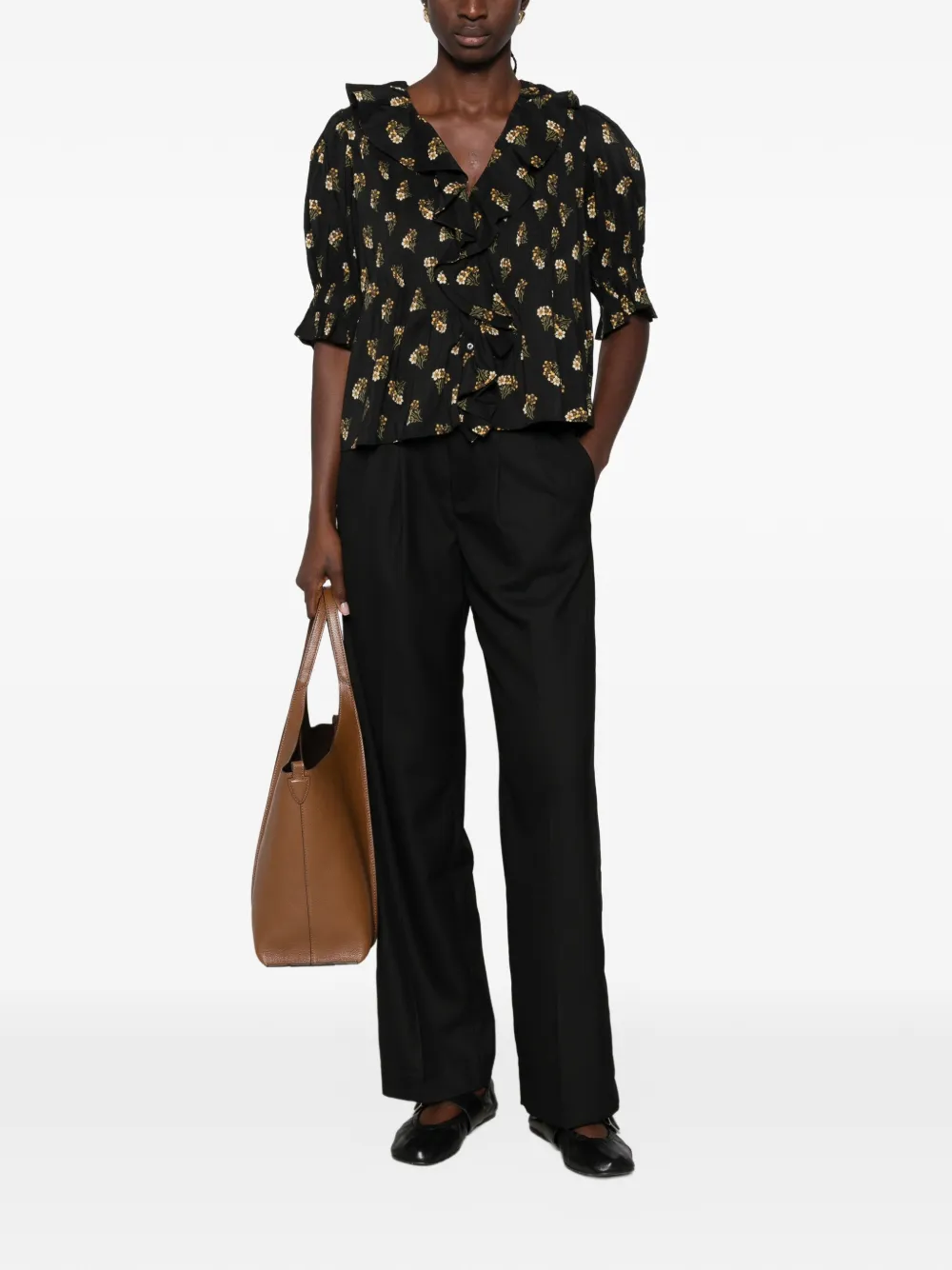 DÔEN Henri Blouse in Black, view 2