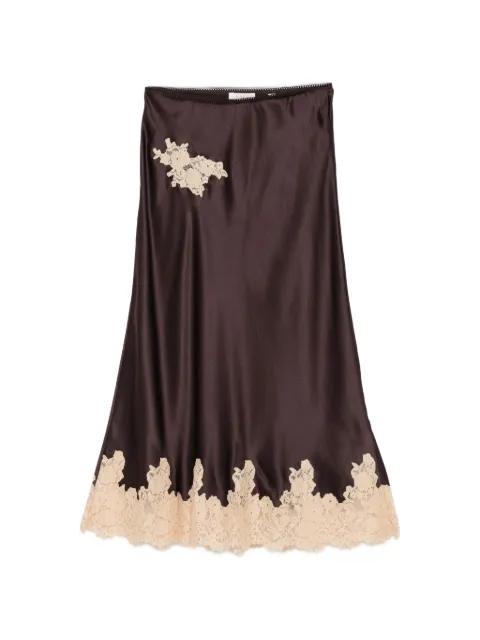 DÔEN Elowette lace-trim midi skirt