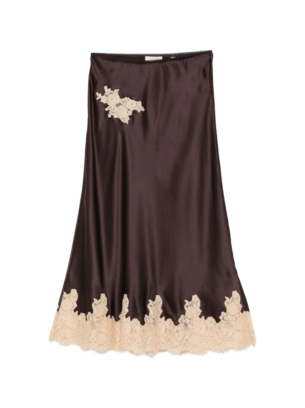 DÔEN Elowette lace-trim midi skirt