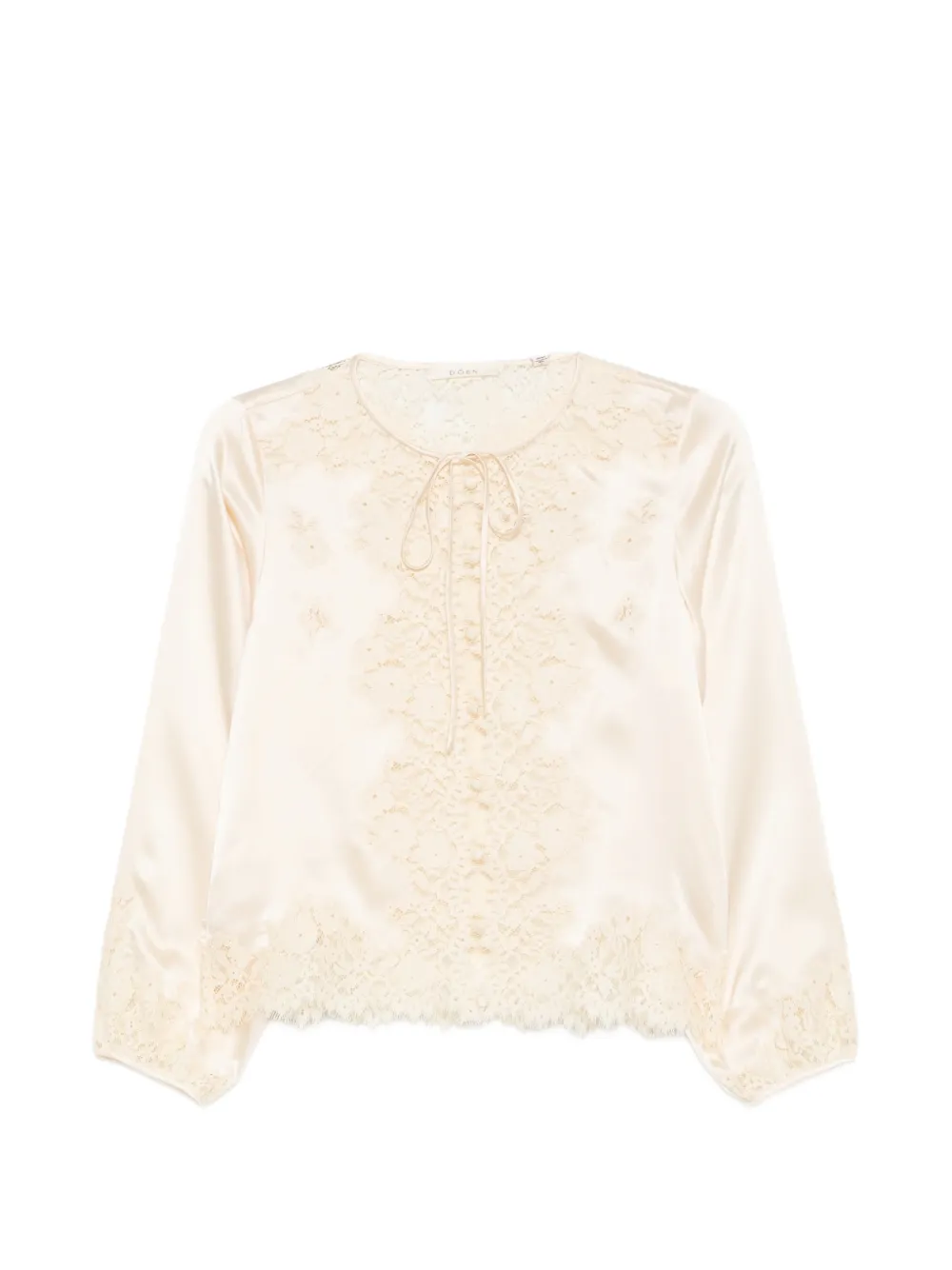 DÔEN Lucine lace-panel blouse