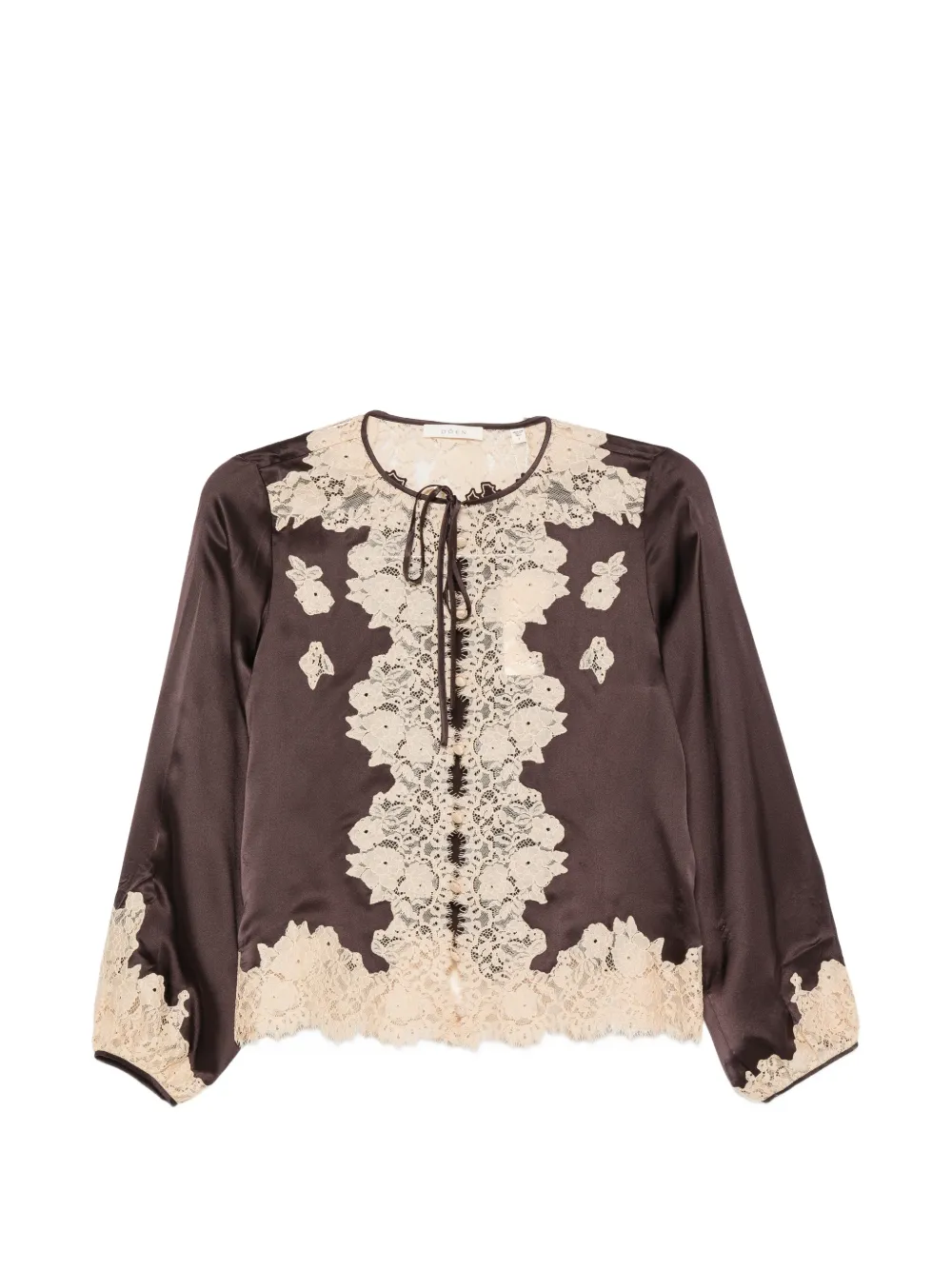 DÔEN Lucine lace-trimmed top - Marron DÔEN Lucine lace-trimmed top - Marron