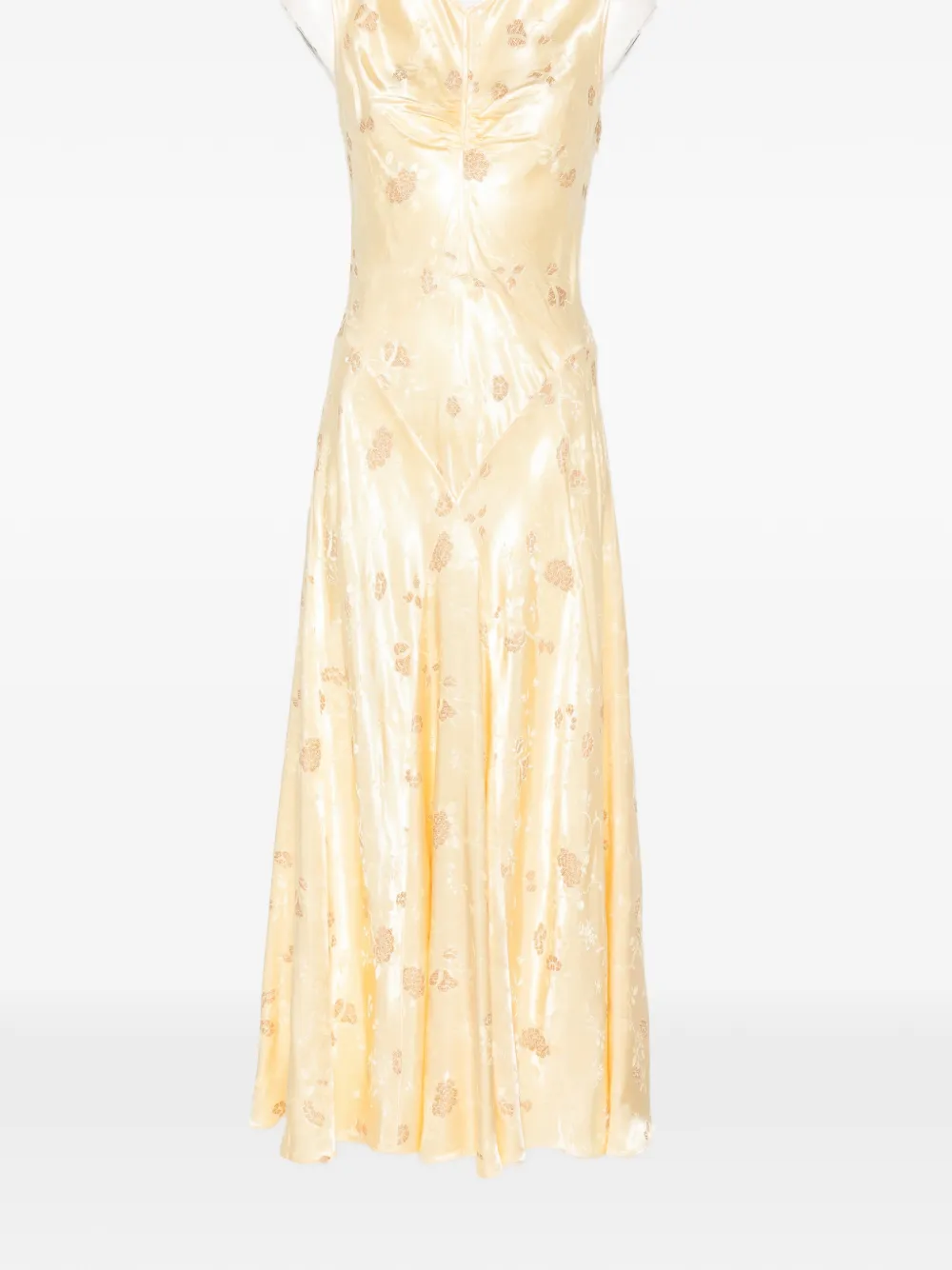 DÔEN floral-jacquard sleeveless maxi dress - Jaune DÔEN floral-jacquard sleeveless maxi dress - Jaune