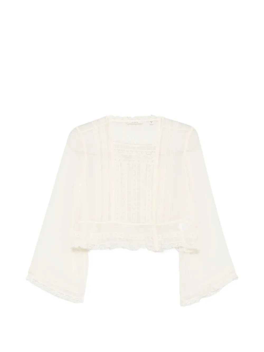 Doen Elodine Lace-trim Blouse In Neutrals