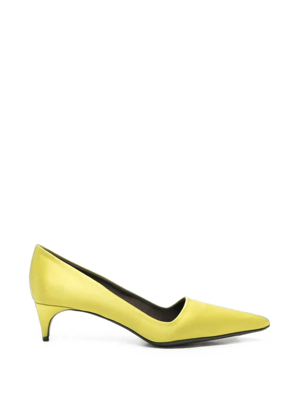 Bernadette Satin Heeled Pumps In Yellow