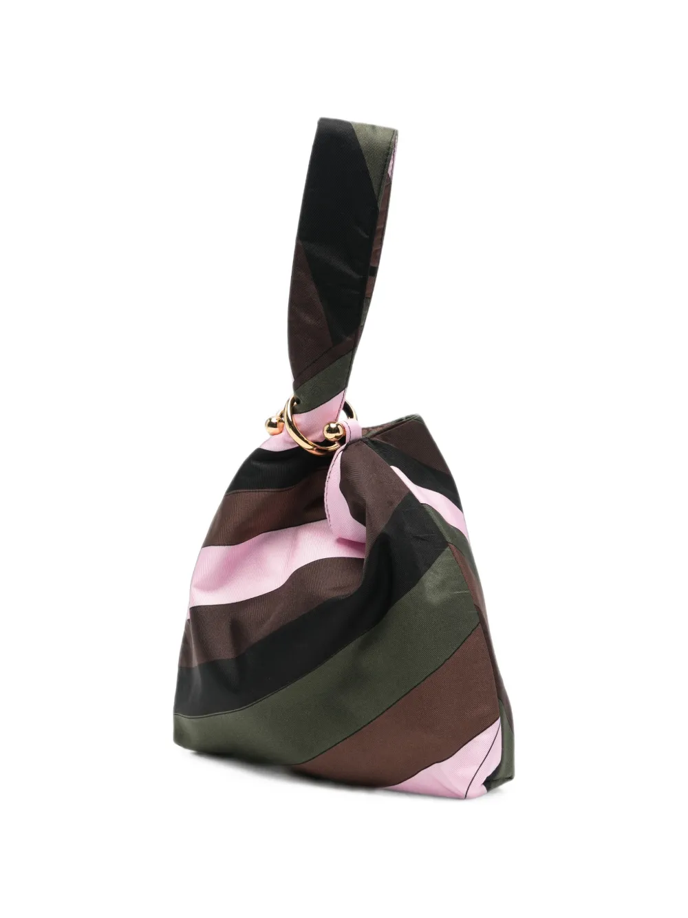 PUCCI Zijden-twill pochette met print Bruin