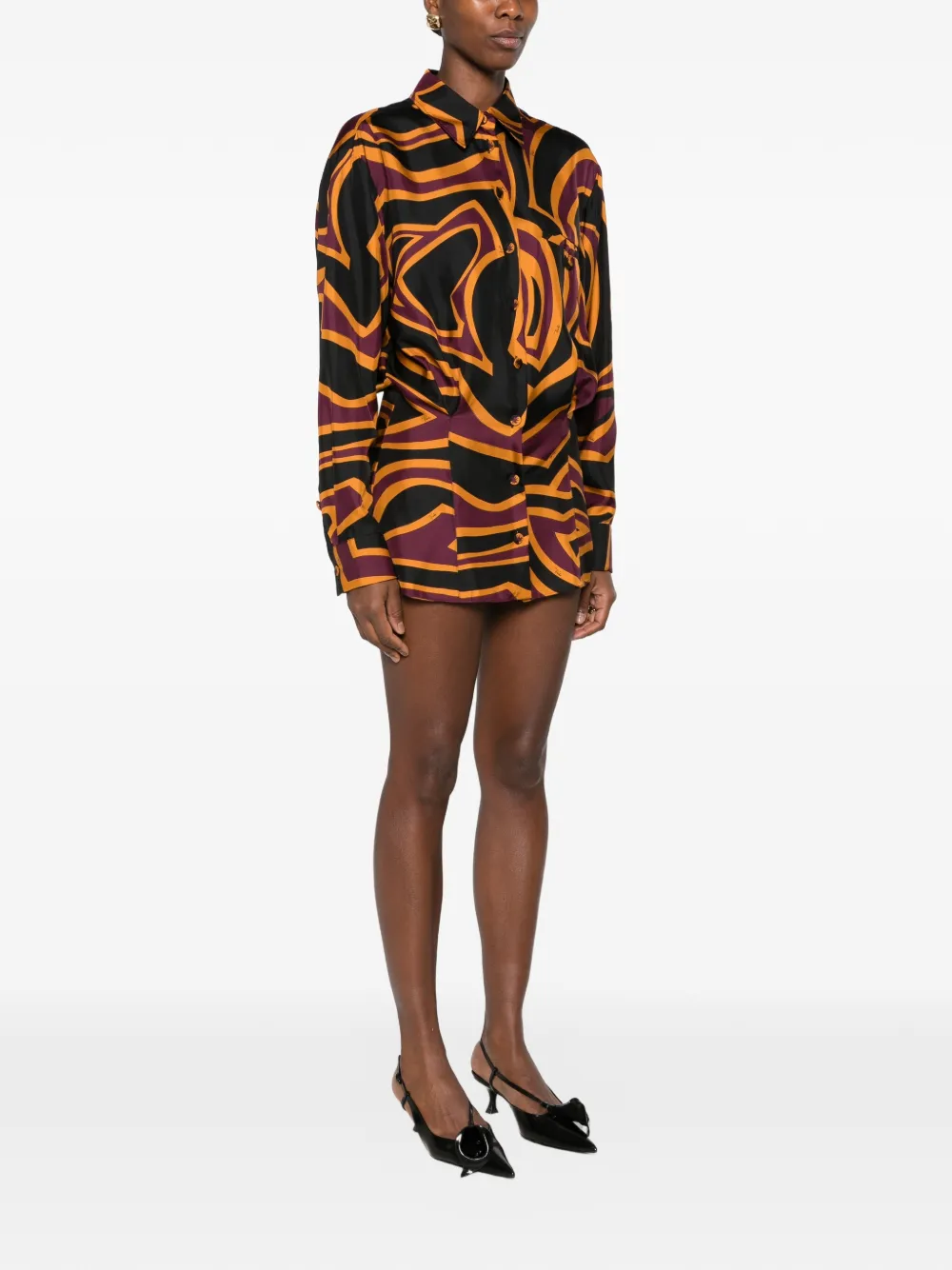 PUCCI Mini-blousejurk met Labirinto-print Zwart