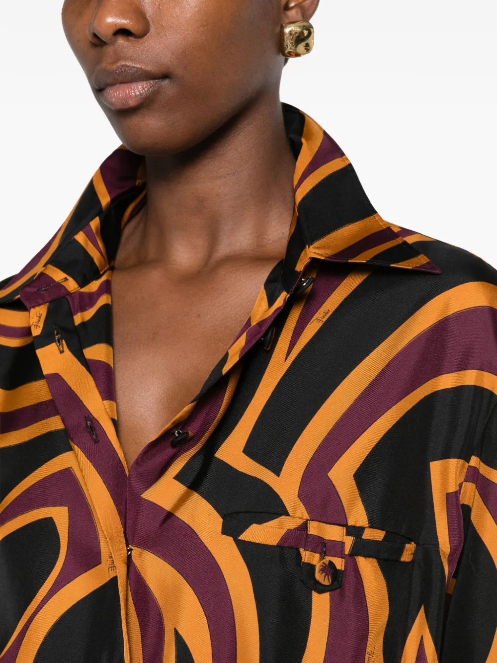 PUCCI Mini-blousejurk met Labirinto-print Zwart