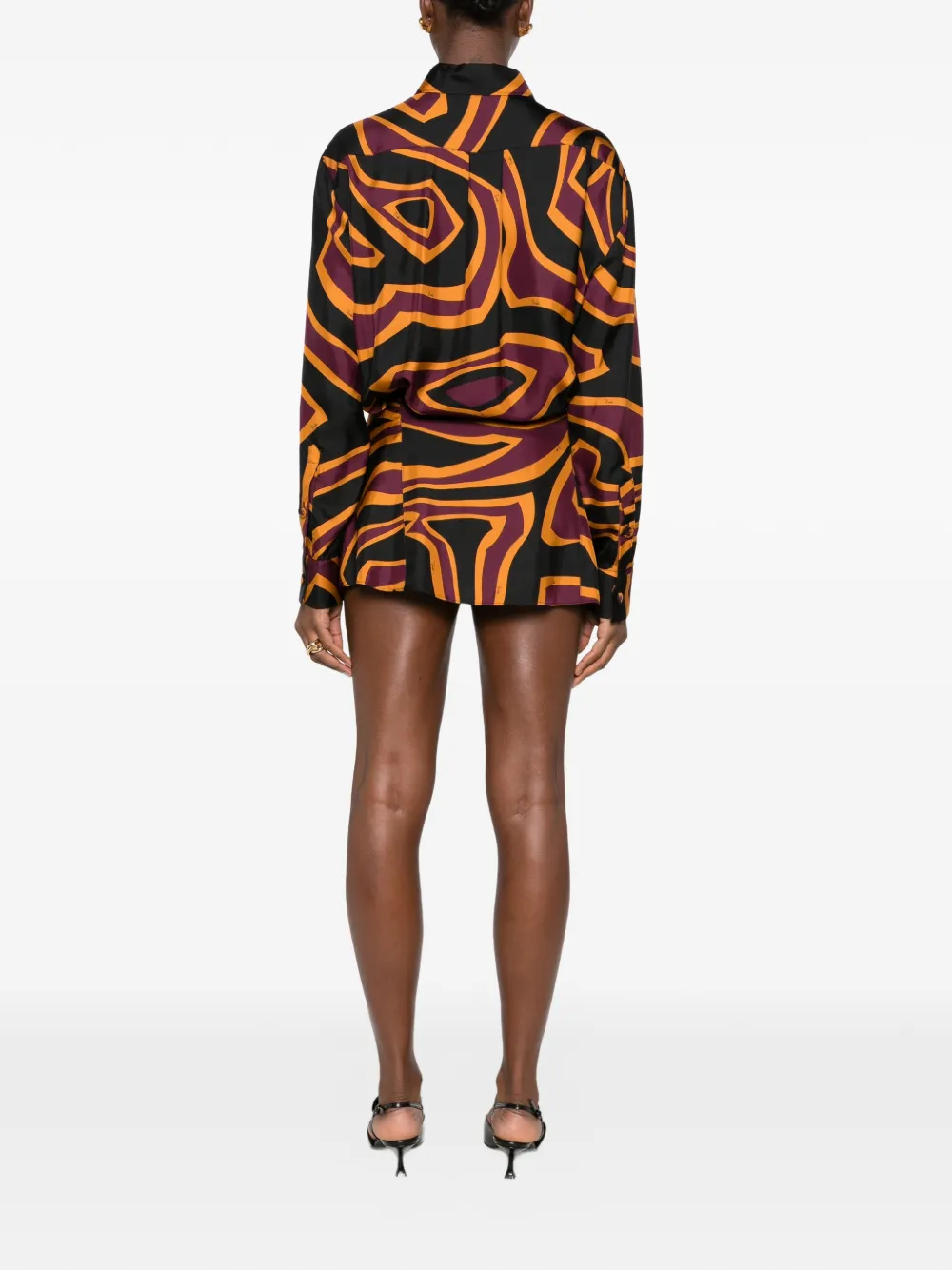 PUCCI Mini-blousejurk met Labirinto-print Zwart