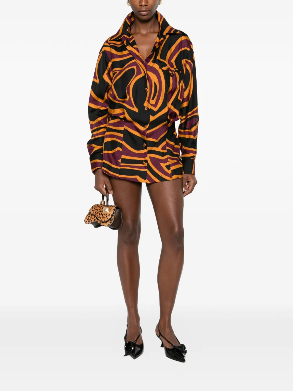 PUCCI Mini-blousejurk met Labirinto-print Zwart