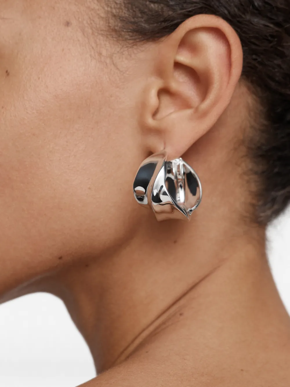 Monica Vinader medium Nomade Bold hoop earrings - Silber