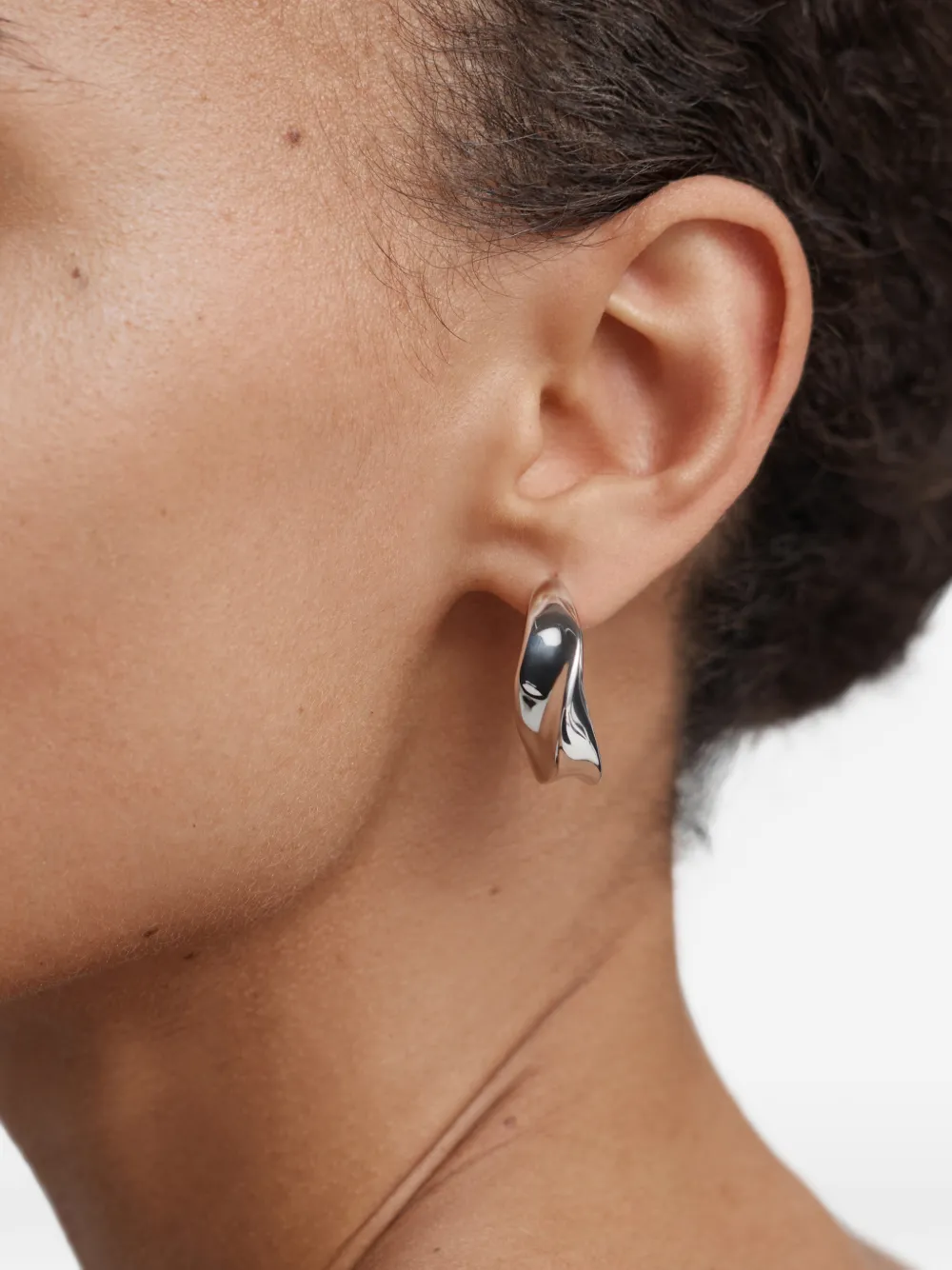 Monica Vinader medium Nomade hoop earrings - Argento