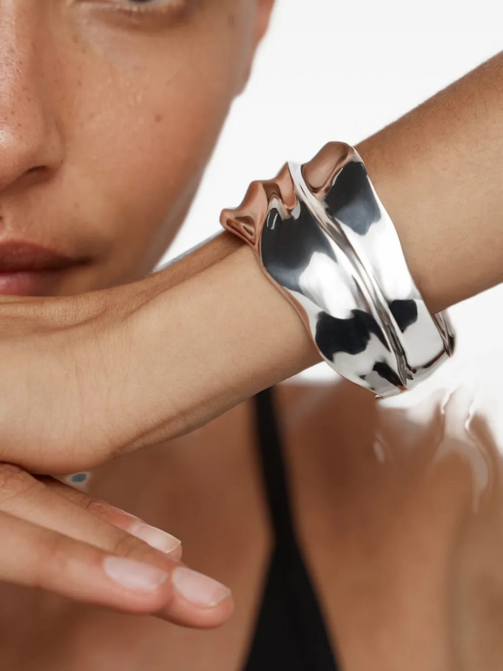 Monica Vinader Momade organic-surface cuff bracelet - Silber