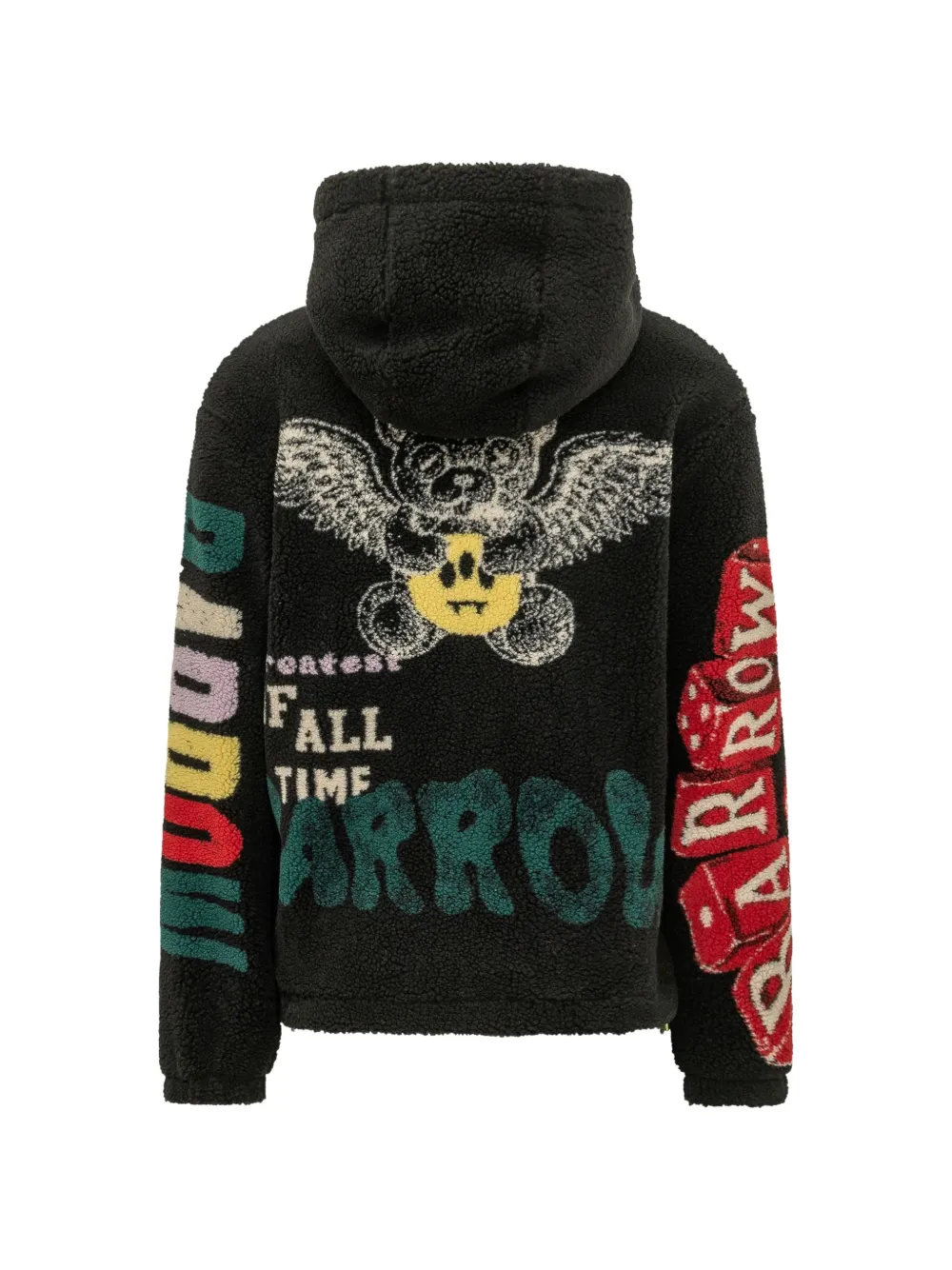 BARROW graphic-print hooded jacket Zwart