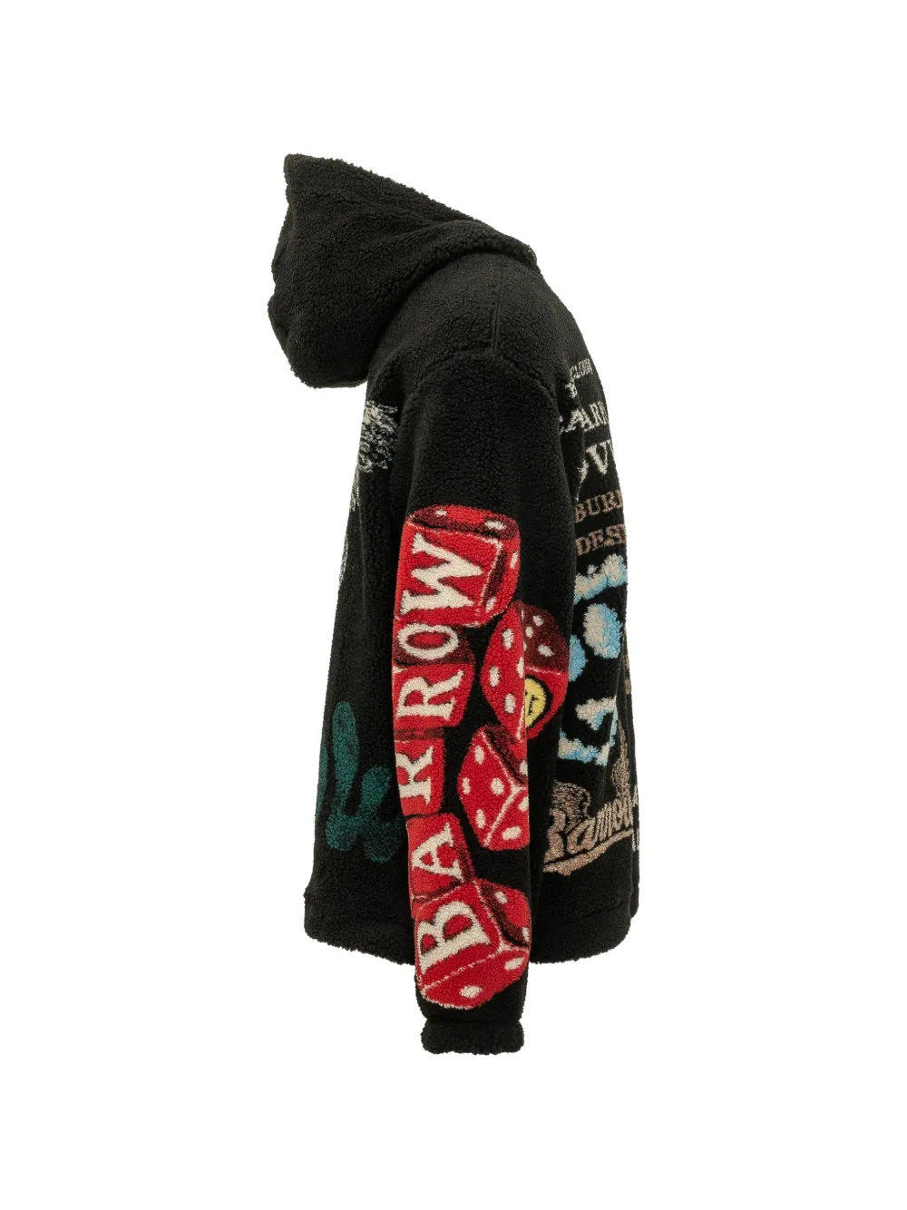 BARROW graphic-print hooded jacket Zwart