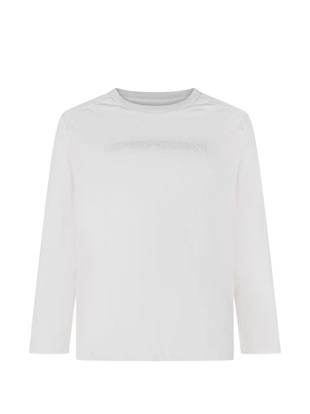Emporio Armani Kids logo-embroidered long-sleeved T-shirt - Bianco