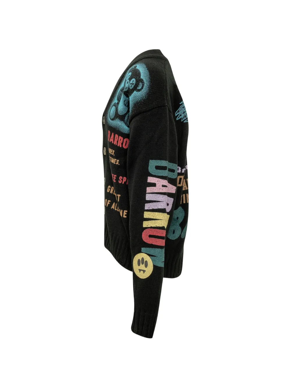 BARROW graphic-print button-up cardigan Zwart