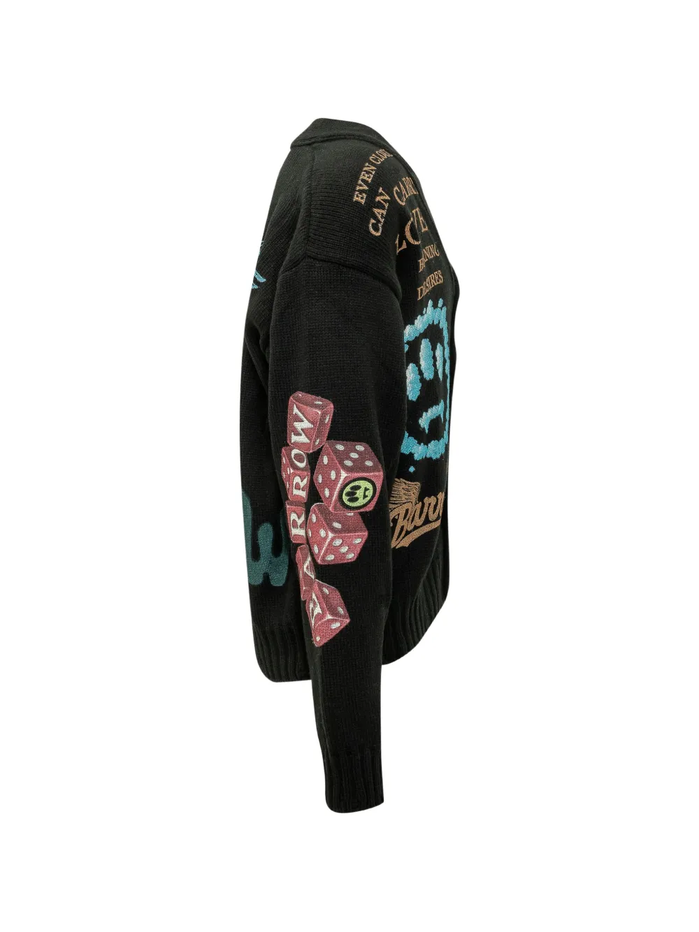 BARROW graphic-print button-up cardigan Zwart
