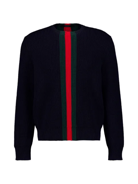 Gucci Web-stripe ribbed-knit sweater