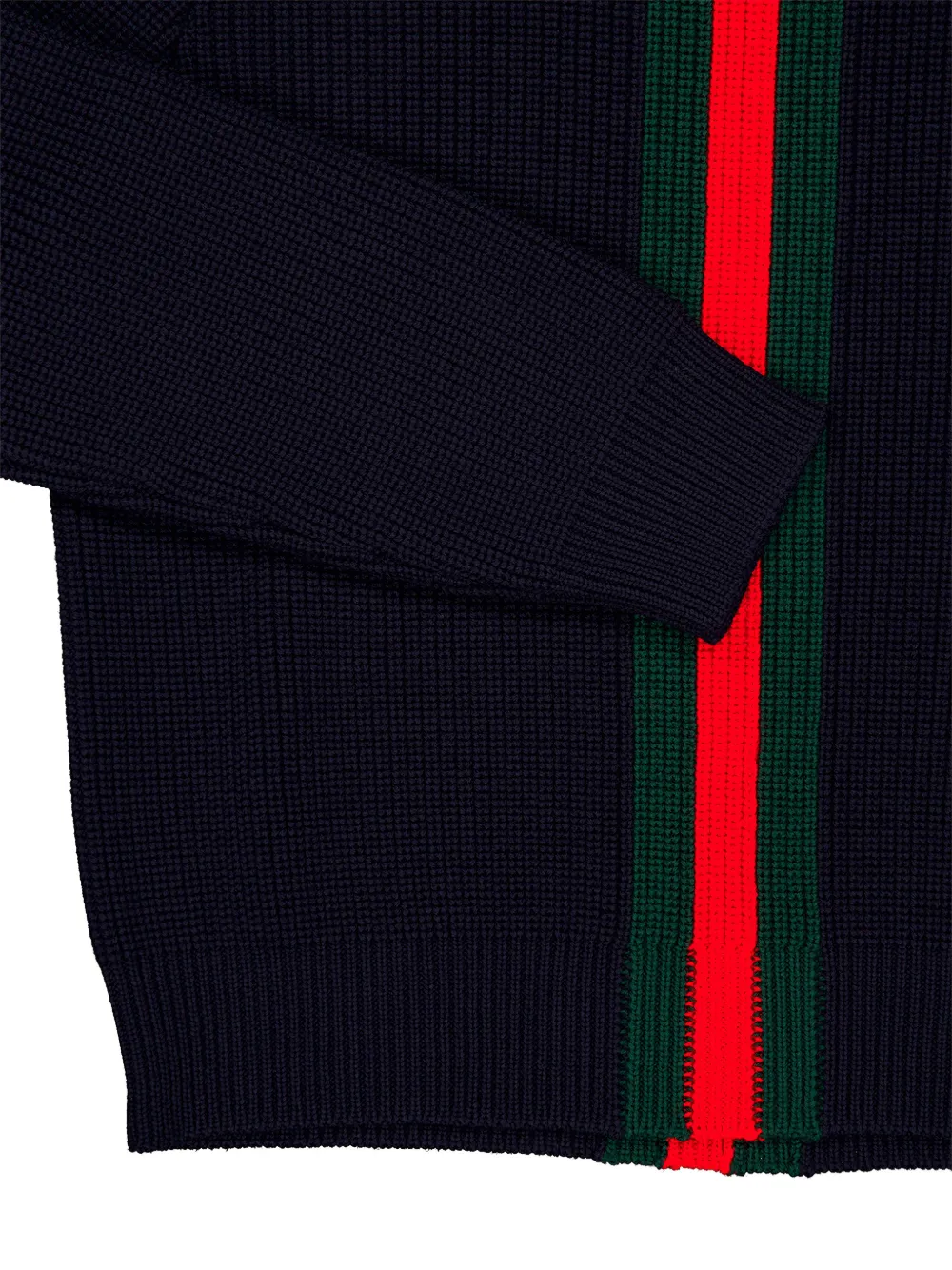 Gucci Web-stripe ribbed-knit sweater Blauw