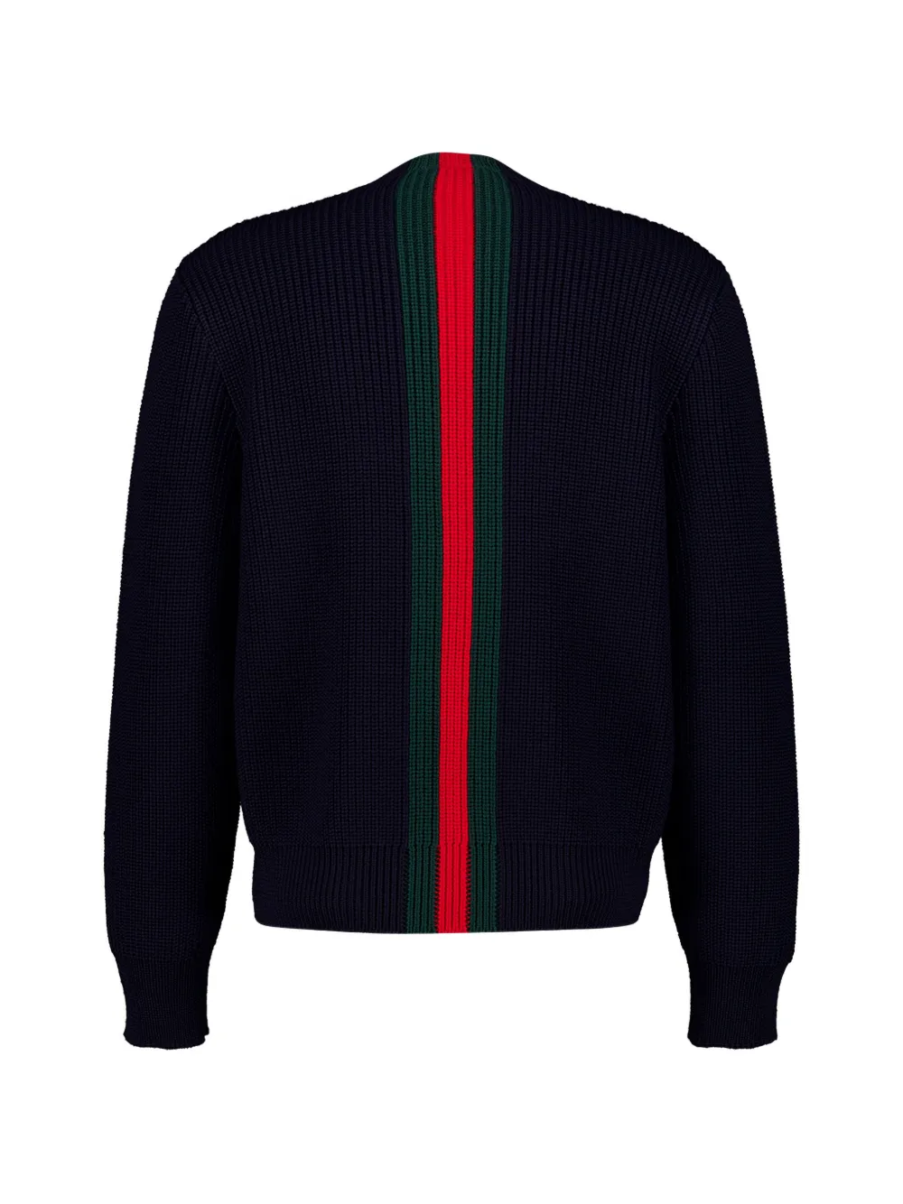 Gucci Web-stripe ribbed-knit sweater Blauw
