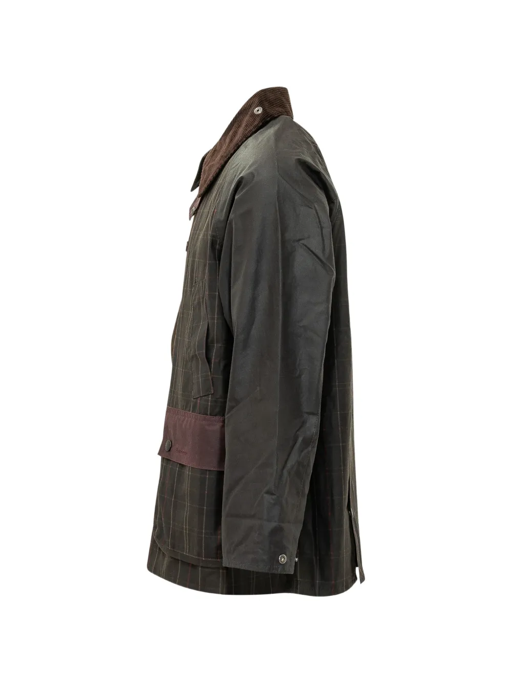 Barbour Jack met ribfluwelen kraag en patchwork Bruin