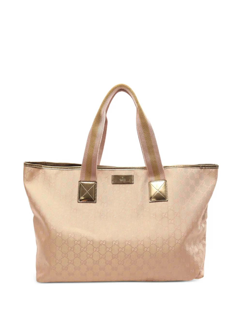 Gucci Pre-Owned Borsa tote in tela GG con decorazione Web 2000-2015 - Oro