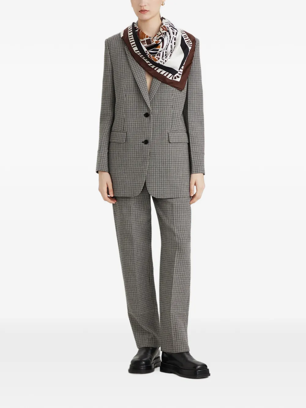 Ports 1961 Geruite wollen blazer Grijs