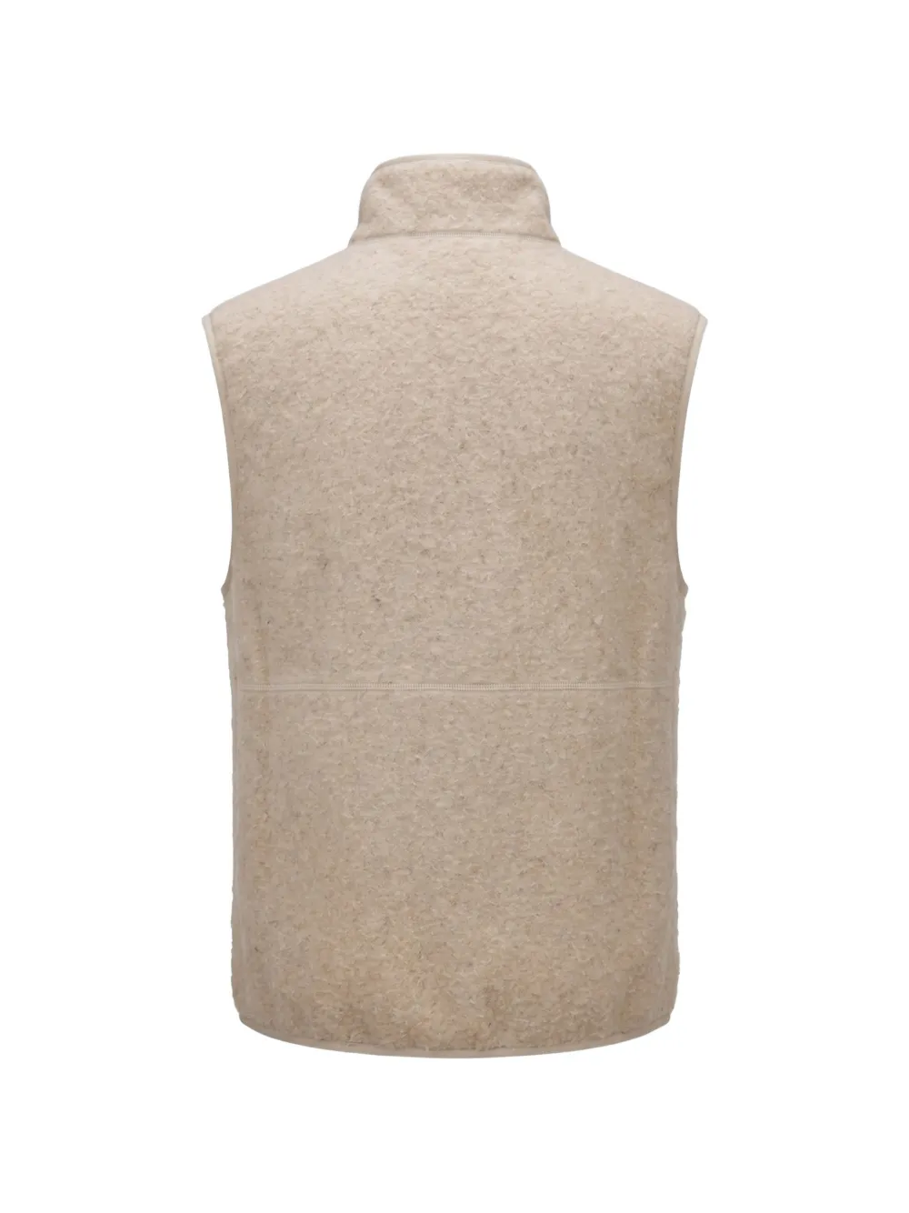 Moncler Bodywarmer met fleece textuur en logopatch Beige