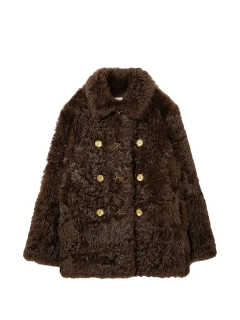 Ports 1961 double-breasted shearling-texture coat