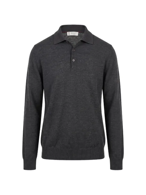 Brunello Cucinelli fine-knit polo-collar sweater