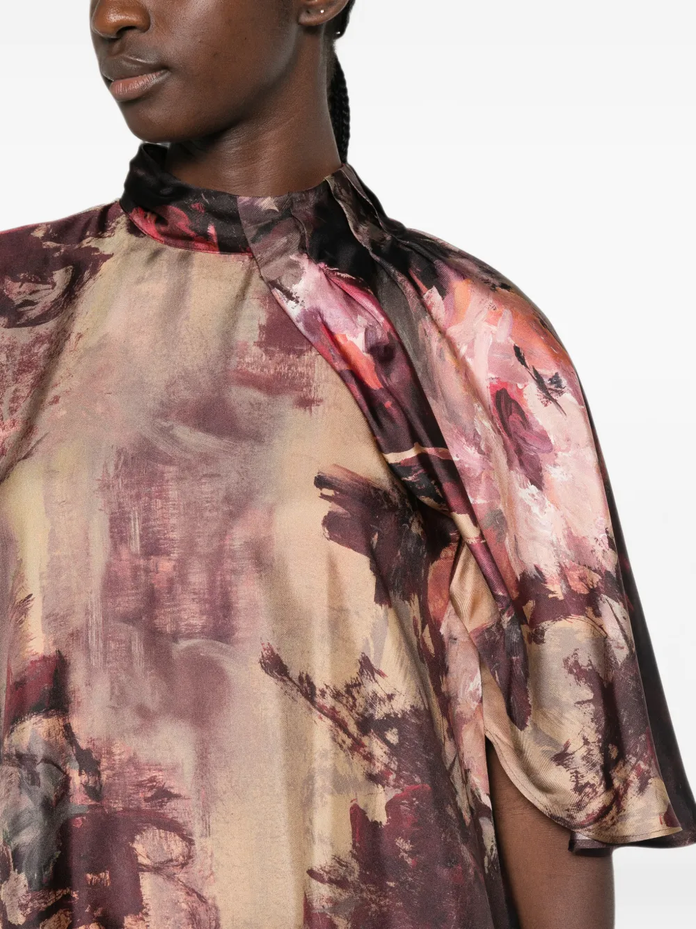 Antonio Marras Jurk met bloemenprint Bruin